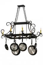 Meyda White 195226 - 50&#34; Long Caiden 6 Light Pot Rack