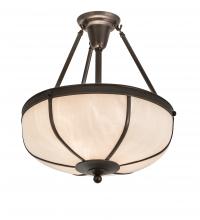Meyda White 200913 - 18&#34; Wide Arts & Crafts Dome Semi-Flushmount