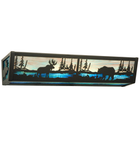 Meyda White 211972 - 24&#34; Wide Moose & Black Bear Vanity Light