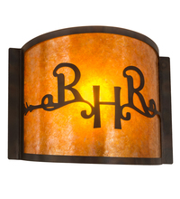 Meyda White 213987 - 12&#34; Wide Ridin Hy Personalized Wall Sconce