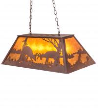 Meyda White 216481 - 33&#34; Long Battling Bucks Oblong Pendant