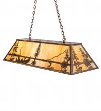 Meyda White 219638 - 48&#34; Long Trout & Fisherman Oblong Pendant