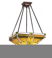 Meyda White 220187 - 17&#34; Square Abilene Semi-Flushmount