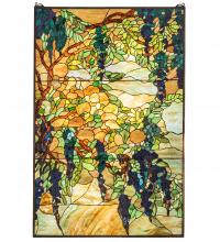 Meyda White 230806 - 32&#34; Wide X 48&#34; High Tiffany Wisteria & Snowball Window