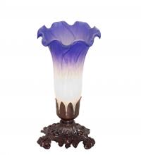 Meyda White 231540 - 8&#34; High Blue/White Pond Lily Victorian Mini Lamp