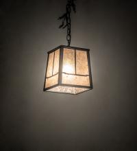 Meyda White 236273 - 8&#34; Square Pine Branch Valley View Pendant
