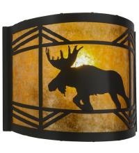 Meyda White 23822 - 12&#34;W Lone Moose Wall Sconce