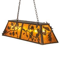 Meyda White 238913 - 48&#34; Long Oak Leaf & Acorn Oblong Pendant
