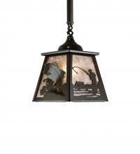 Meyda White 239060 - 8&#34; Square Fly Fishing Pendant