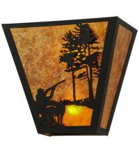 Meyda White 23943 - 13&#34;W Quail Hunter W/Dog Wall Sconce