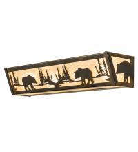 Meyda White 241273 - 24&#34; Wide Bear at Lake Vanity Light