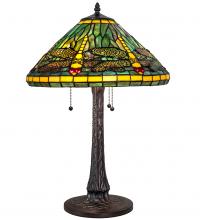 Meyda White 241975 - 22&#34; High Tiffany Dragonfly Table Lamp