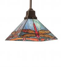 Meyda White 242746 - 10&#34; Square Prairie Dragonfly Pendant