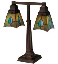 Meyda White 24284 - 19.5&#34;H Mackintosh Leaf 2 Light Desk Lamp
