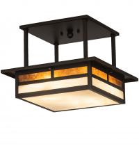 Meyda White 243048 - 15&#34; Square Hyde Park &#34;T&#34; Mission Flushmount