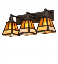 Meyda White 243051 - 24&#34; Wide &#34;T&#34; Mission 3 Light Vanity Light