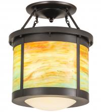 Meyda White 244014 - 20&#34; Wide Arts & Crafts Semi-Flushmount