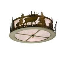 Meyda White 24467 - 16&#34;W Elk at Dusk Flushmount