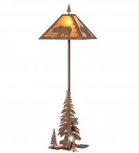Meyda White 244686 - 77&#34; High Lone Bear W/Lighted Base Floor Lamp