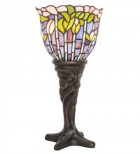 Meyda White 244885 - 15&#34; High Tiffany Flowering Lotus Mini Lamp