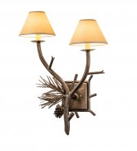 Meyda White 245056 - 18&#34; Wide Lone Pine 2 Light Wall Sconce