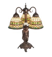 Meyda White 245484 - 23&#34; High Tiffany Roman 3 Light Table Lamp