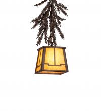 Meyda White 245633 - 5.5&#34; Square Pine Branch Valley View Mini Pendant