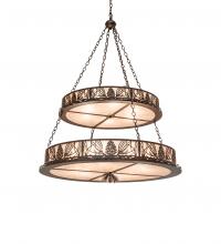 Meyda White 245990 - 48&#34; Wide Mountain Pine Two Tier Inverted Pendant
