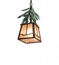 Meyda White 246451 - 5.5&#34; Square Pine Branch Mini Pendant