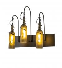Meyda White 247405 - 24&#34; Wide Tuscan Vineyard Etched Grapes 3 Light Wall Sconce
