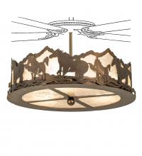 Meyda White 247427 - 16&#34; Wide Running Horses Fan Light