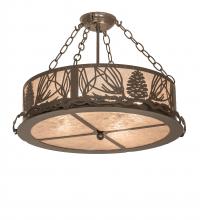 Meyda White 247465 - 22&#34; Wide Mountain Pine Semi-Flushmount