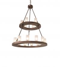 Meyda White 247664 - 36&#34; Wide Loxley 18 Light Two Tier Chandelier
