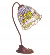 Meyda White 247789 - 18&#34; High Tiffany Flowering Lotus Desk Lamp