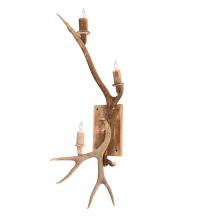 Meyda White 247843 - 12&#34; Wide Antlers Elk & Mule Deer 3 Light Wall Sconce