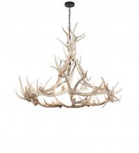 Meyda White 247851 - 68&#34; Wide Antlers Elk 12 Light Chandelier