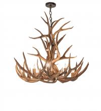 Meyda White 247856 - 34&#34; Wide Antlers Elk & Mule Deer 8 Light Chandelier