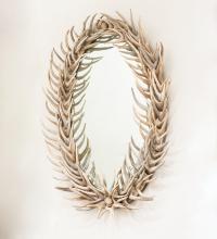 Meyda White 247866 - 36&#34; Wide X 48&#34; High Antlers Mule Deer Oval Mirror
