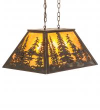 Meyda White 248521 - 24&#34; Long Tall Pines Oblong Pendant