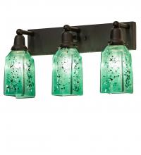 Meyda White 249872 - 24&#34; Wide Metro Fusion Seaglass 3 Light Draped Vanity Light