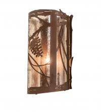 Meyda White 250106 - 8&#34; Wide Whispering Pines Left Wall Sconce