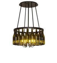 Meyda White 250308 - 26&#34; Wide Tuscan Vineyard 20 Light Wine Bottle Chandelier