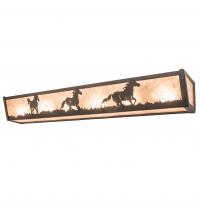 Meyda White 250531 - 36&#34; Long Running Horses Vanity Light