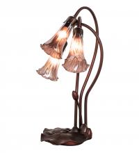 Meyda White 250826 - 16&#34; High Purple Iridescent Pond Lily 3 Light Accent Lamp