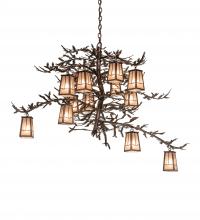 Meyda White 251446 - 52&#34; Wide Pine Branch Valley View 12 Light Chandelier