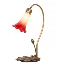 Meyda White 251562 - 16&#34; High Seafoam/Cranberry Tiffany Pond Lily Accent Lamp