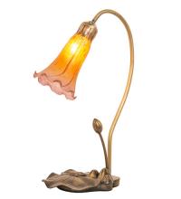 Meyda White 251564 - 16&#34; High Amber/Purple Tiffany Pond Lily Accent Lamp