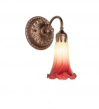 Meyda White 251861 - 5&#34; Wide Seafoam/Cranberry Pond Lily Victorian Wall Sconce