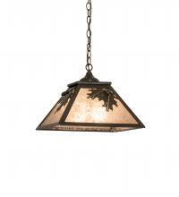 Meyda White 252125 - 16&#34; Square Oak Leaf & Acorn Pendant