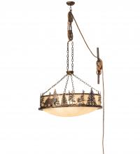 Meyda White 252318 - 36&#34; Long Lone Bear Bartlett Inverted Pendant